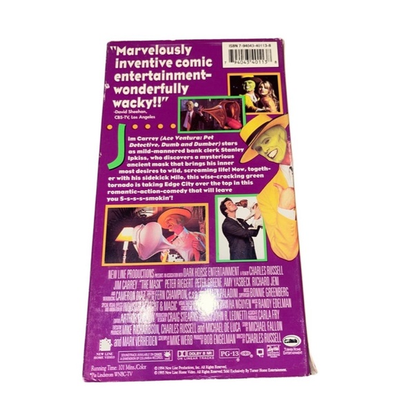 The Mask VHS : Jim Carey : Comedy Movie: Cameron Diaz : Comic Books: Media - Picture 2 of 3